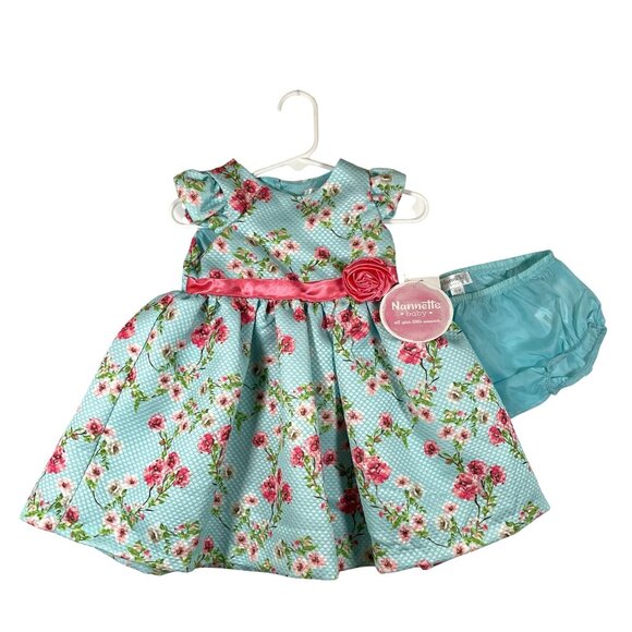 Nannette Baby Other - Nannette Baby Floral Dress With Bloomers 12M Special Occasion